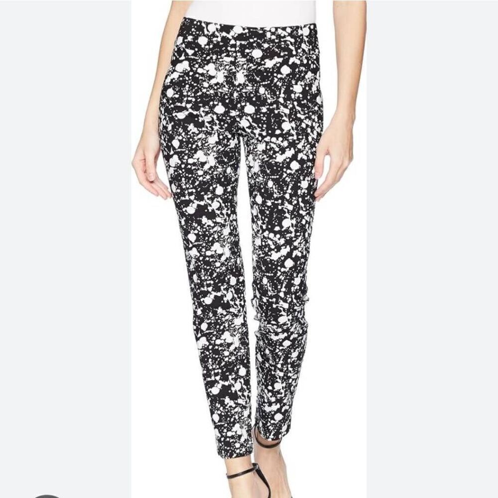 Krazy Larry Pull On Splatter Print Ankle Pants